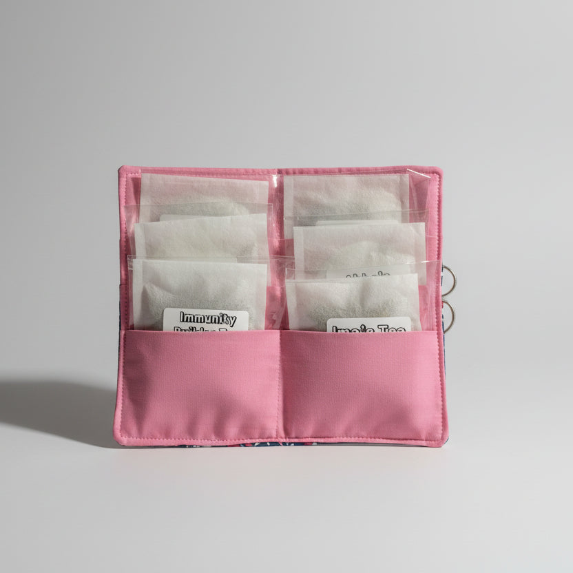 Tea Bag Wallet - Blue/Pink